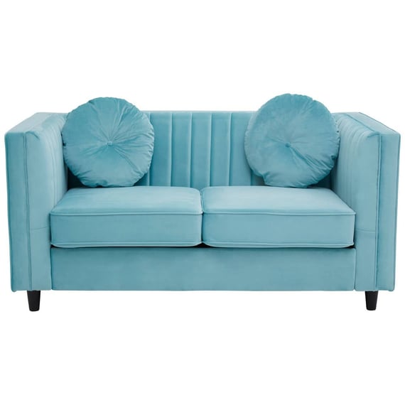 Farah Two Seat Green Velvet Sofa