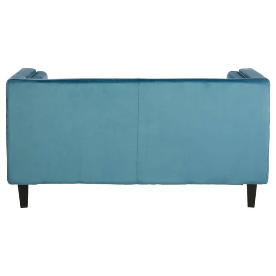 Felisa Two Seat Teal Blue Velvet Sofa