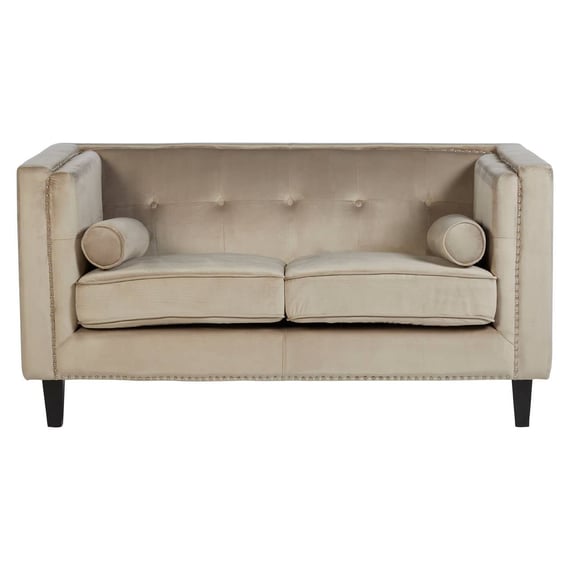 Felisa Two Seater Mink Velvet Sofa