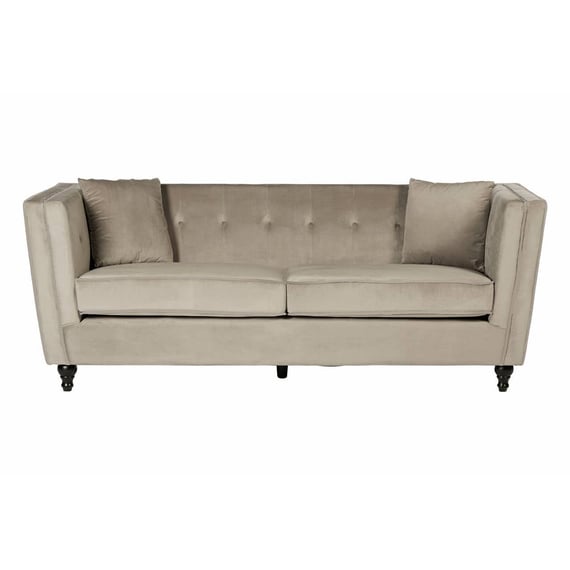 Ferris 3 Seat Mink Velvet Sofa
