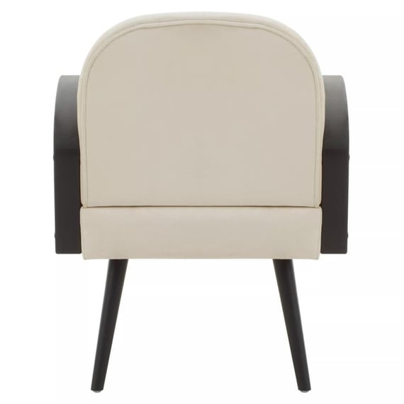 Hala Cream Velvet and Rattan Armchair