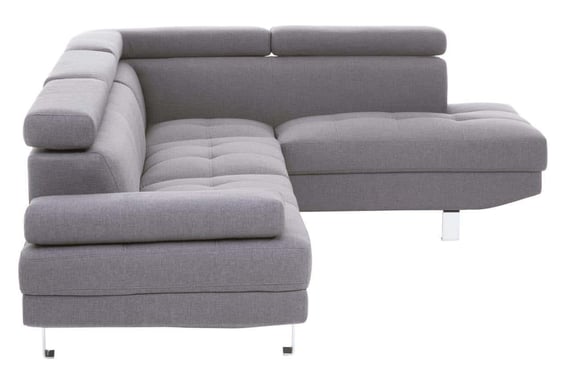 Hanover Grey Linen Corner Sofa with Adjustable Headrests