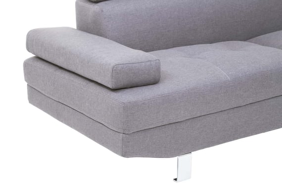 Hanover Grey Linen Corner Sofa with Adjustable Headrests