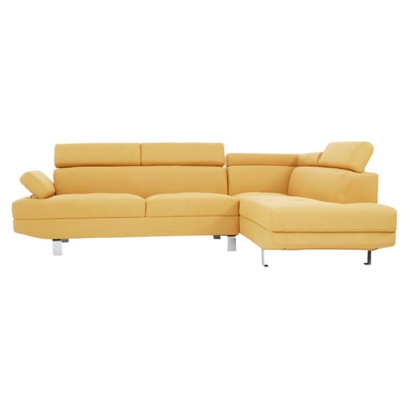 Hanover Ochre Linen Corner Sofa with Adjustable Headrests