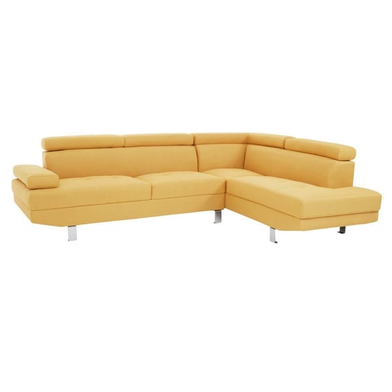 Hanover Ochre Linen Corner Sofa with Adjustable Headrests