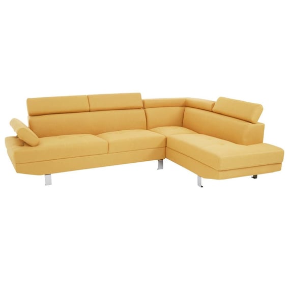 Hanover Ochre Linen Corner Sofa with Adjustable Headrests