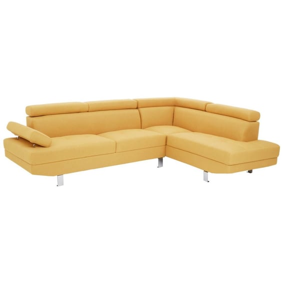 Hanover Ochre Linen Corner Sofa with Adjustable Headrests