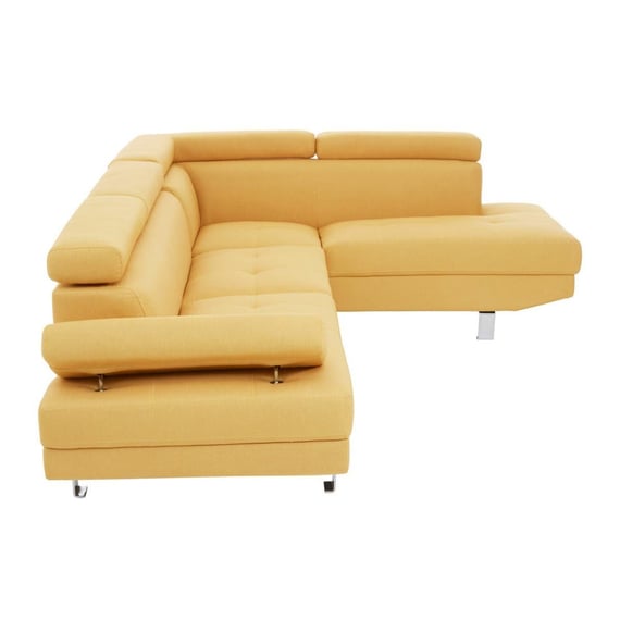 Hanover Ochre Linen Corner Sofa with Adjustable Headrests
