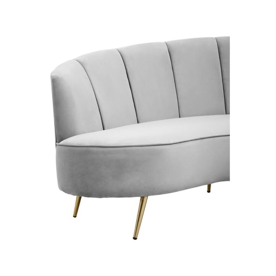 Hasna Three Seat Grey Velvet Sofa