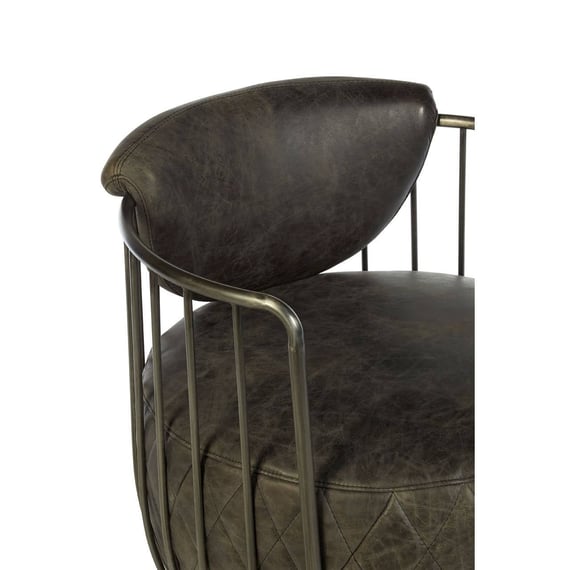 Hoxton Dark Grey Leather Swivel Chair