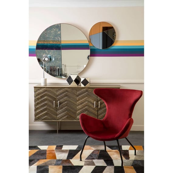 Kolding Red Fabric Modern WingbackChair