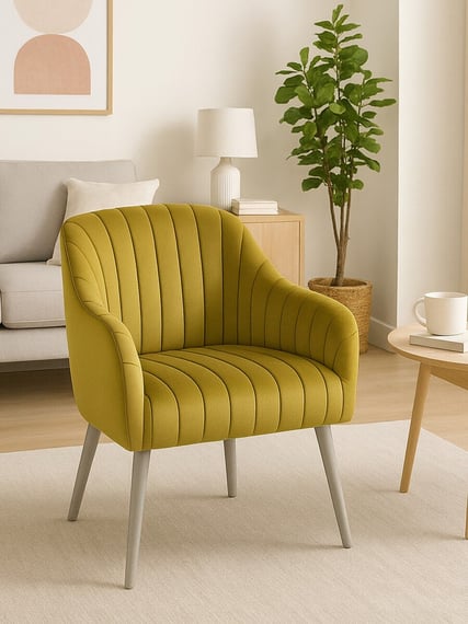 Louxor Mustard Fabric Armchair