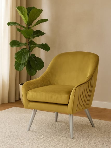 Louxor Mustard Velvet Armchair