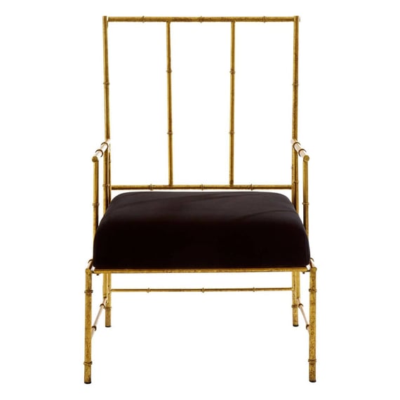Monroe Gold and Black Velvet Accent Chair