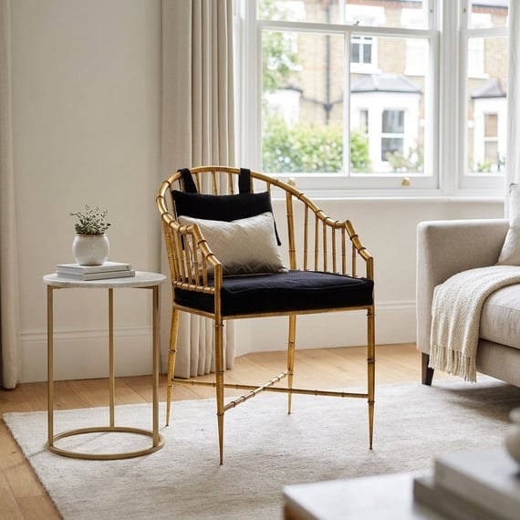 Monroe Gold Frame Accent Armchair