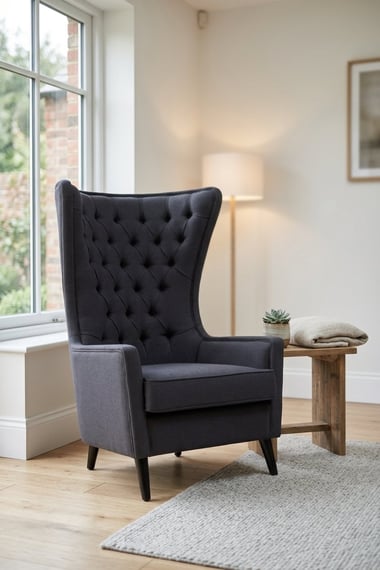okCala Black Tufted Highback Chair