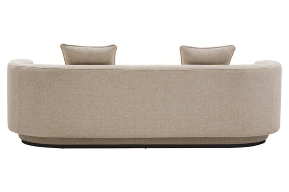 Oratino Ivory Linen 3 Seater Curved Sofa