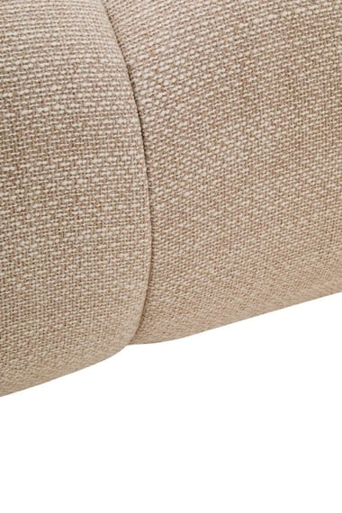 Ordona Cream Linen 3 Seater Curved Sofa