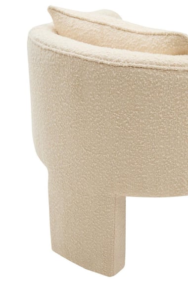 Ozzero Ivory Boucle Curved Armchair