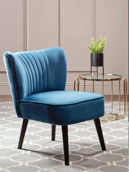 Regents Park Blue Velvet Chair