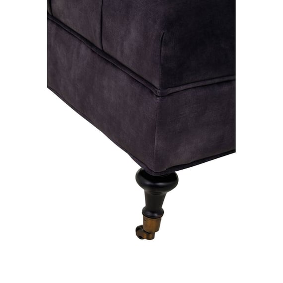 Sabrina Grey Velvet Ottoman