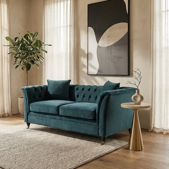 Sabrina Two Seat Midnight Velvet Sofa