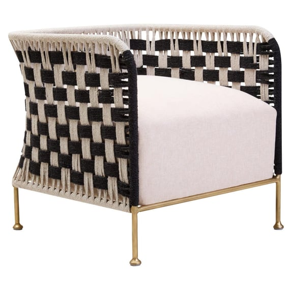 Satna Black And White Jute Chair