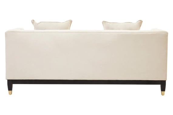 Sefira 2 Seat Ivory Fabric Modern Chesterfield Sofa