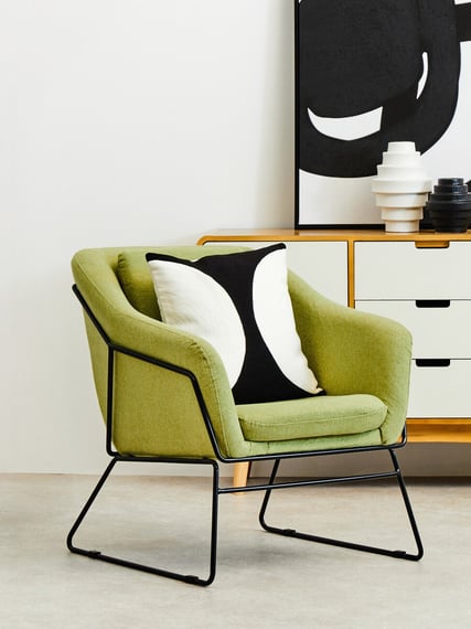 Stockholm Green Fabric Modern Accent Chair