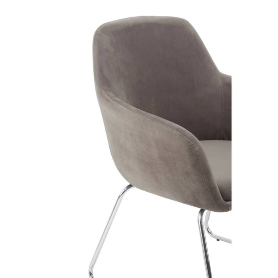 Stockholm Grey Velvet Dining Chair with Chrome Legs