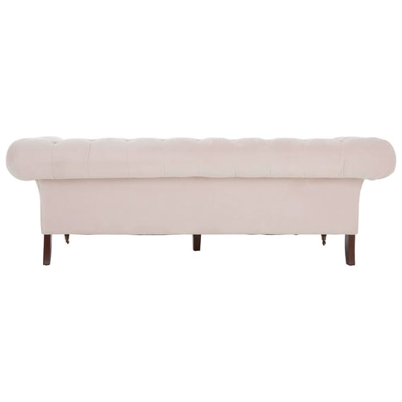 Suri 3 Seat Pale Pink Velvet Modern Chesterfield Sofa