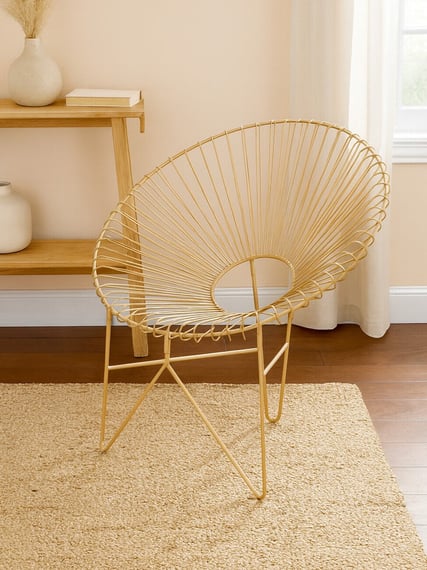 Templar Gold Wire Frame Occasional Chair