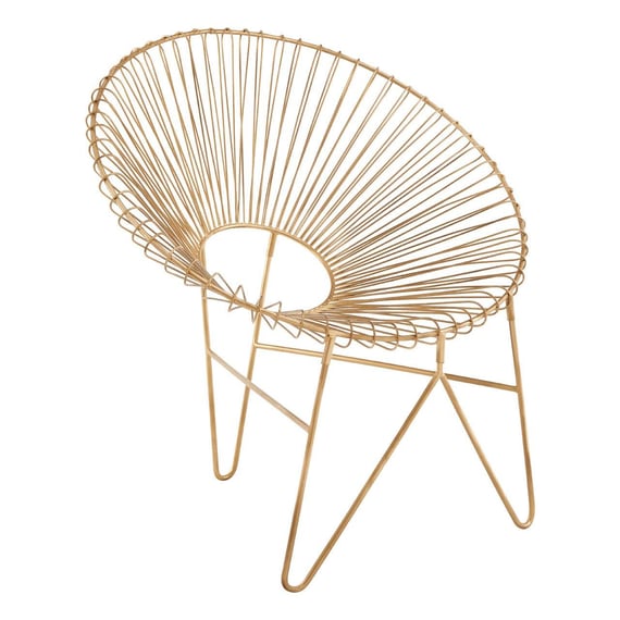 Templar Gold Wire Frame Occasional Chair