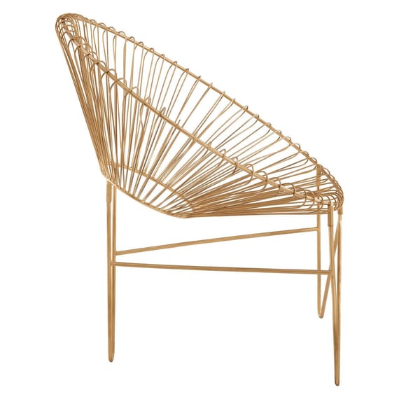 Templar Gold Wire Frame Occasional Chair