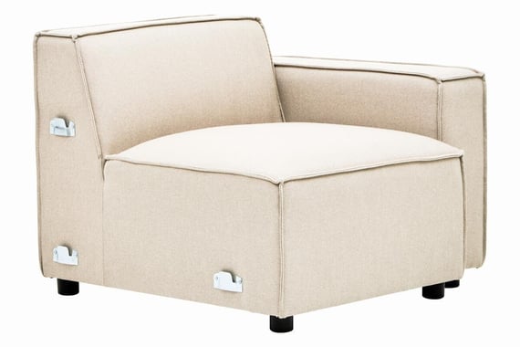 Toulouse Cream Fabric Right Arm Modular Sofa