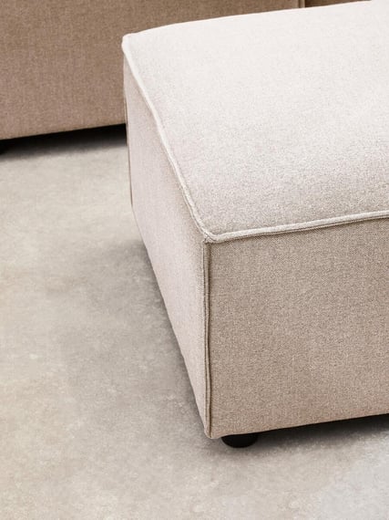 Toulouse Natural Fabric Modular Ottoman