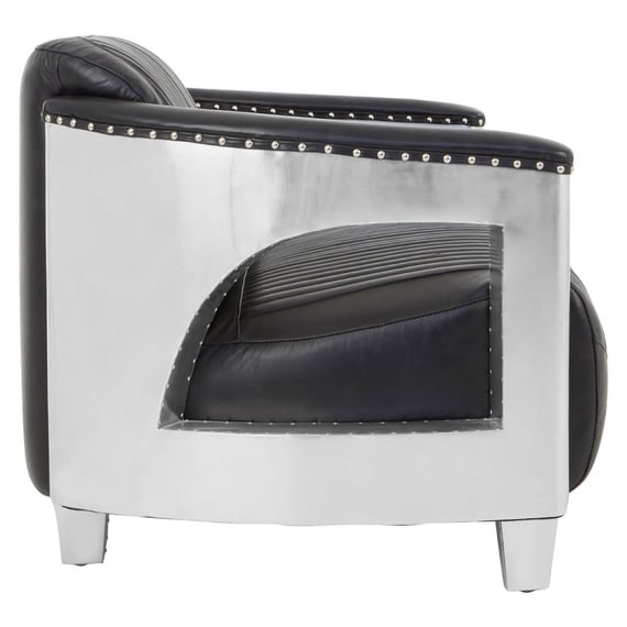 Victor 2 Seat Black Leather Sofa