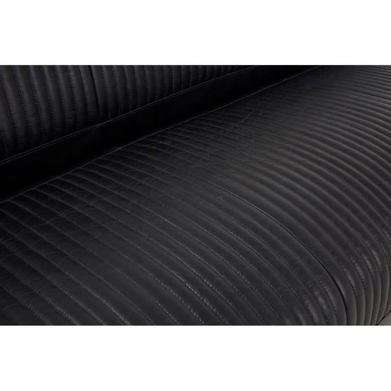 Victor 3 Seat Black Leather Sofa