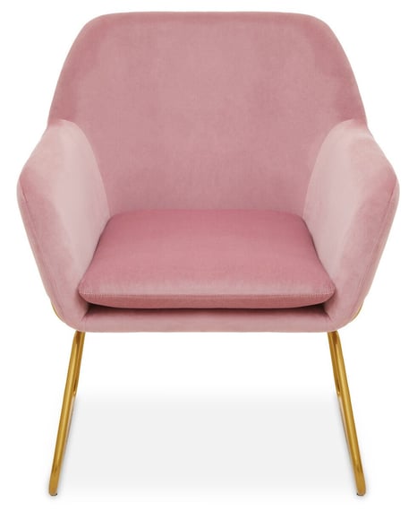 Xander Pink Velvet Modern Accent Chair witg Gold Frame