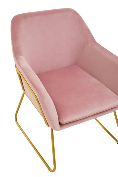 Xander Pink Velvet Modern Accent Chair witg Gold Frame