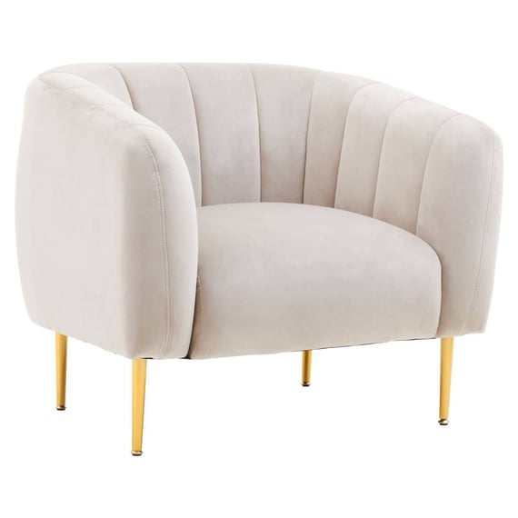 Yasmeen Silver Grey Velvet Armchair