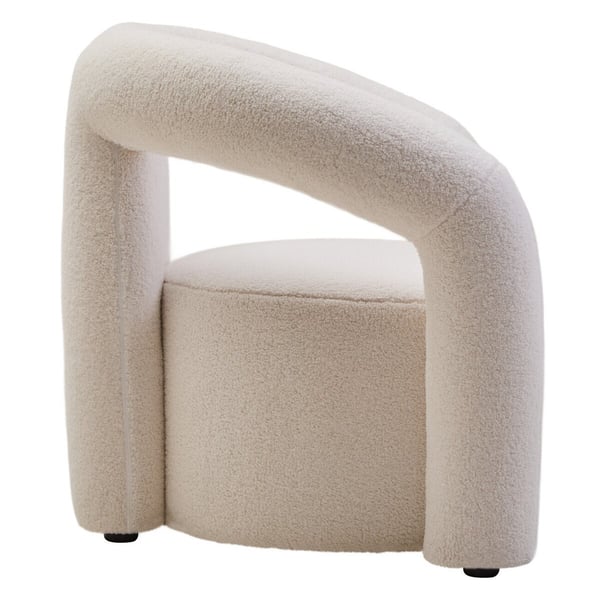 Davina ivory boucle effect statement chair