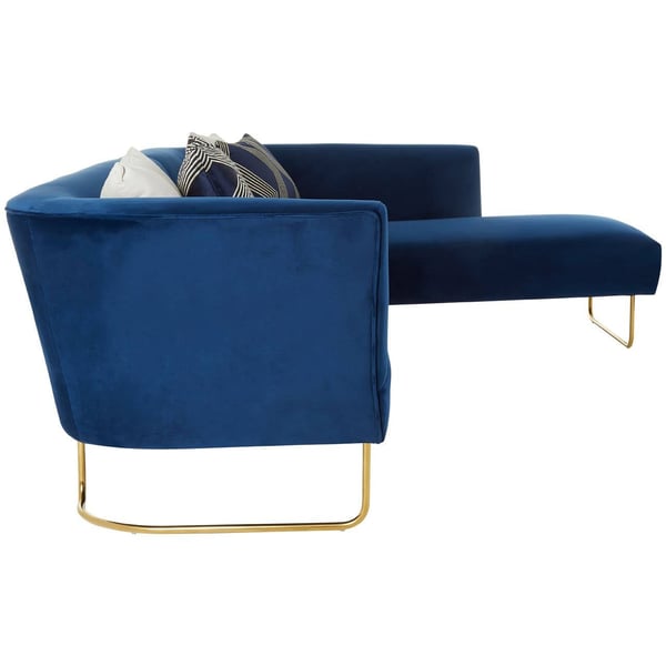 Renee five seat dark blue velvet corner sofa